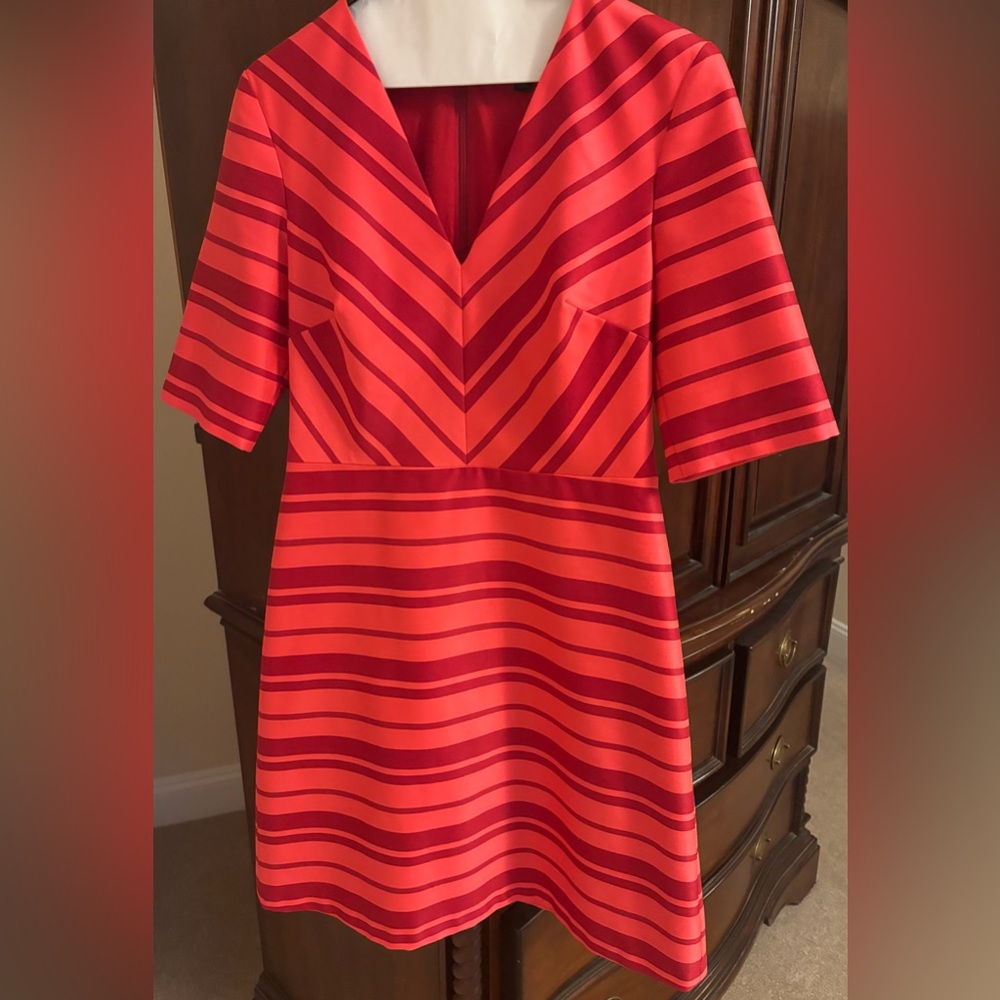 Banana Republic Red and Pink Striped Dress
